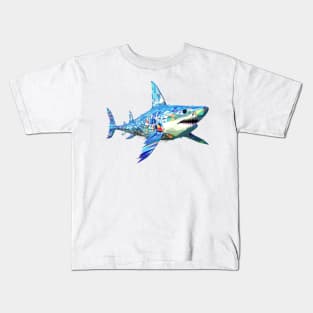 Shark Fish Ocean World Wildlife Wonder Abstract Kids T-Shirt